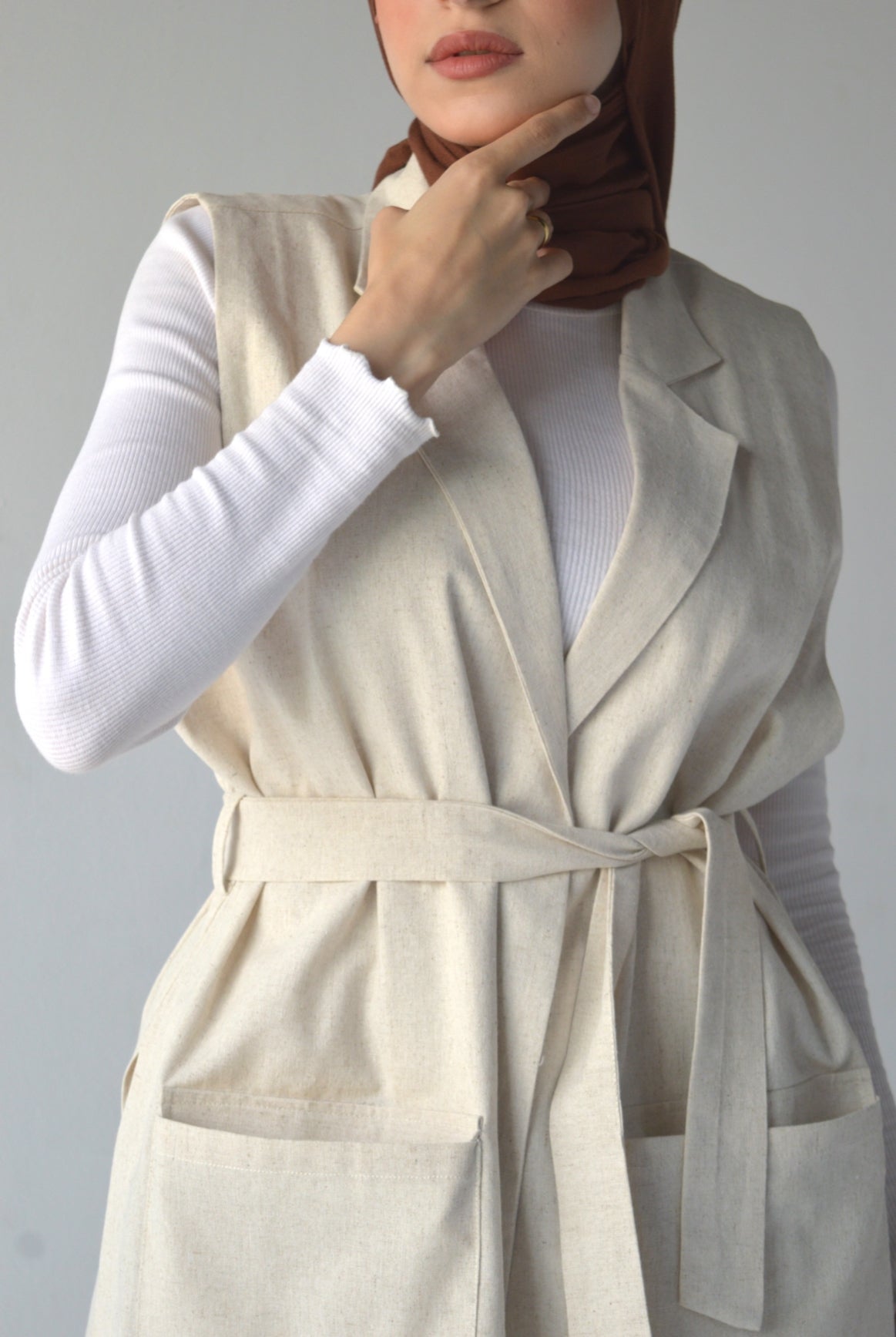 Cut linen blazer